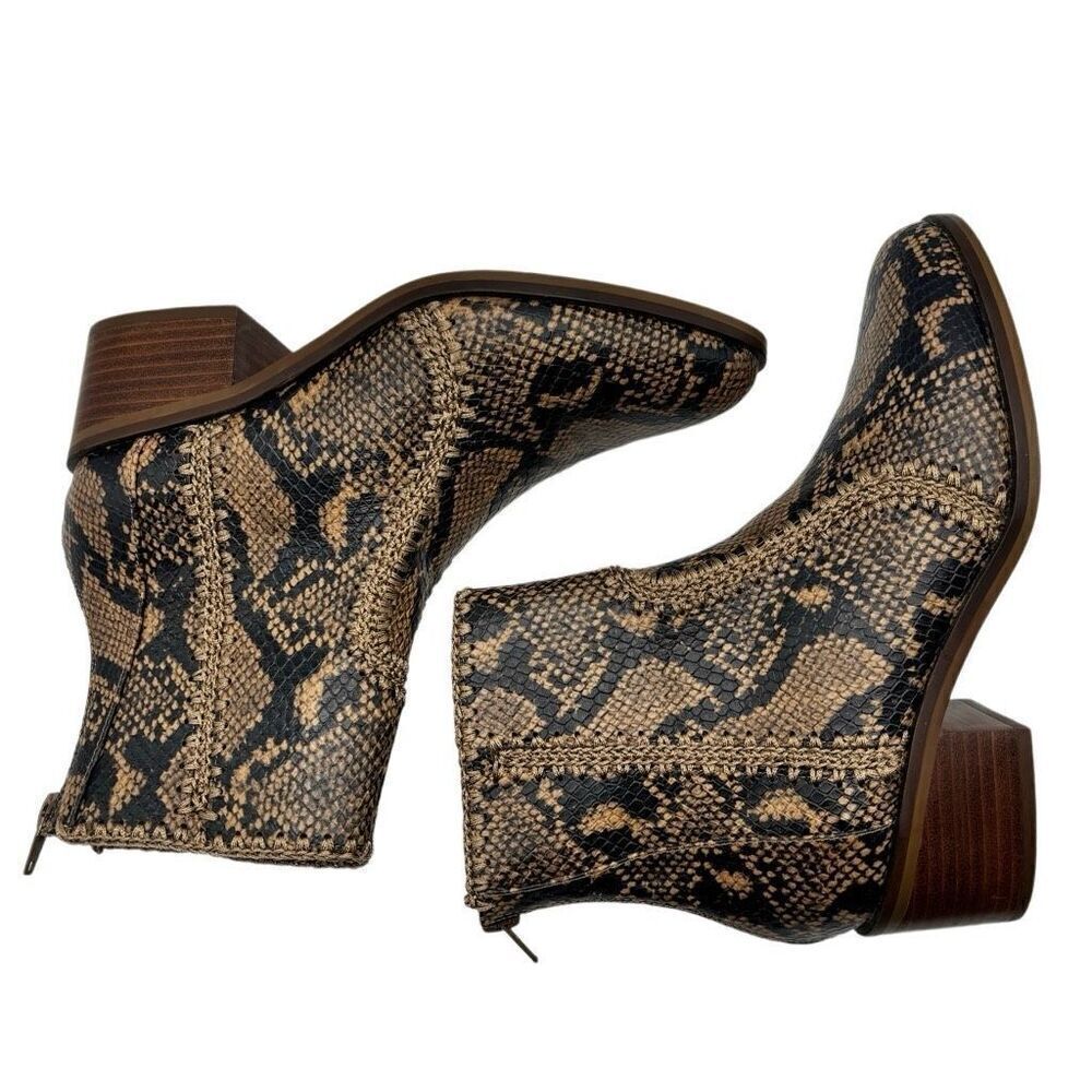 Chelsea & Violet Lucy Python Print Leather Ankle … - image 6